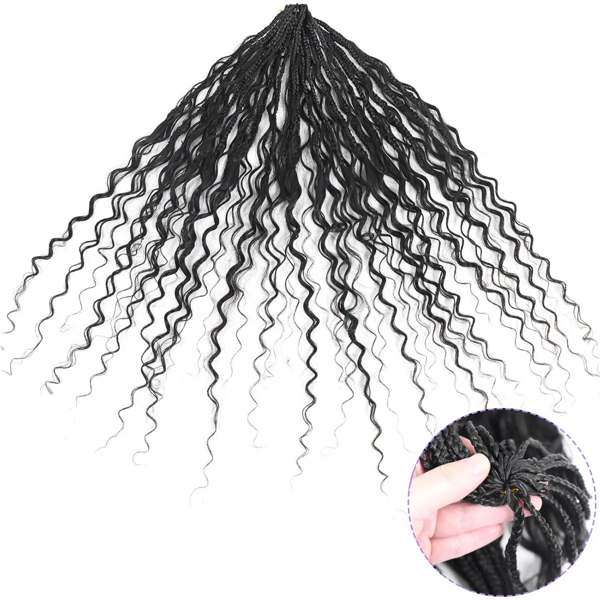 14-30Inch Boho Box Braids Crochet Human Hair Curly Ends Blonde Bohemian Braids For Women Pre-looped Braiding Hair Extensions - MERGE.DAY.1.FREESTYLE