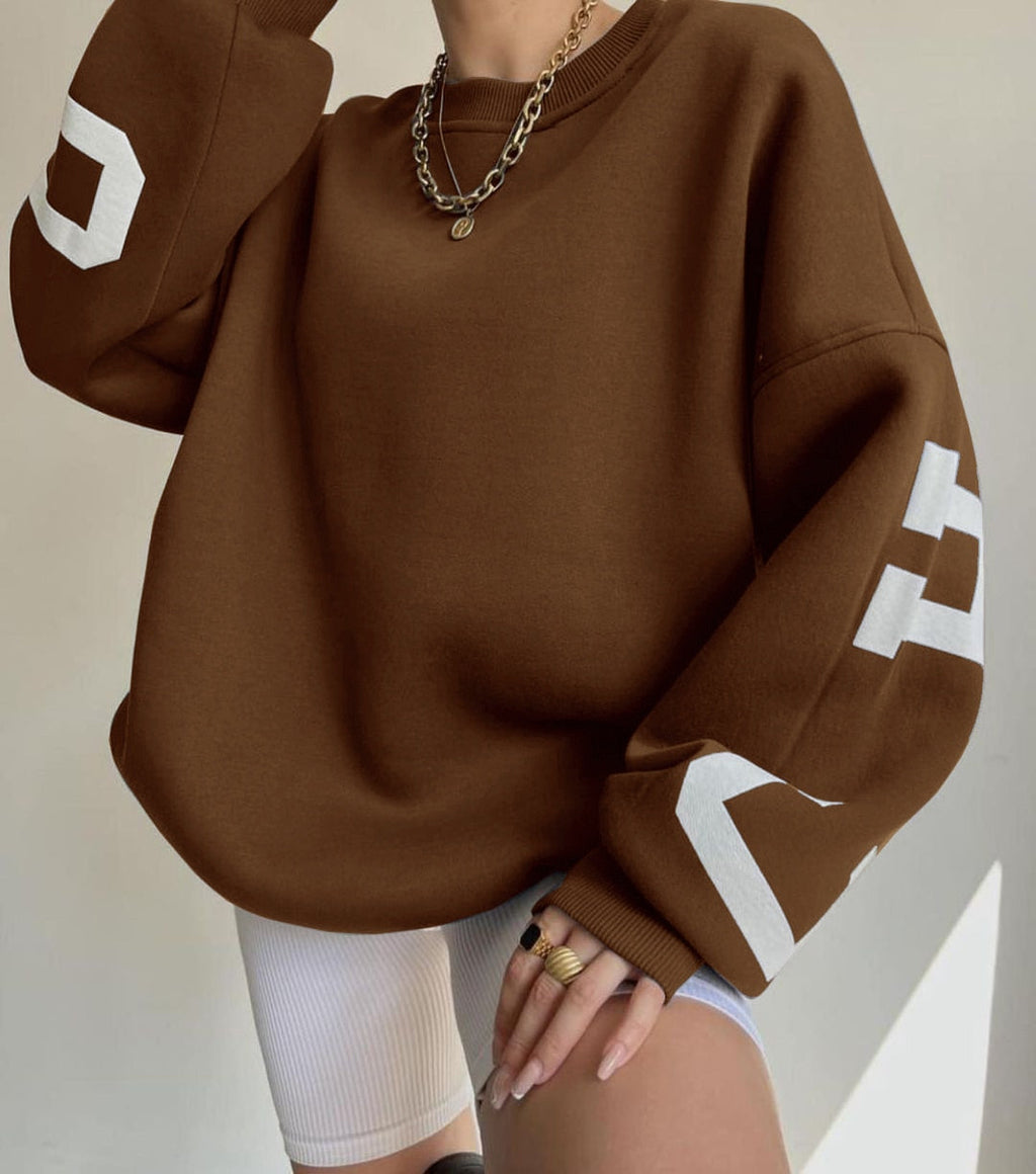 Casual Letters Print Sweatshirt Women Long Sleeve Loose Hoodies Y2k Streetwear - MERGE.DAY.1.FREESTYLE
