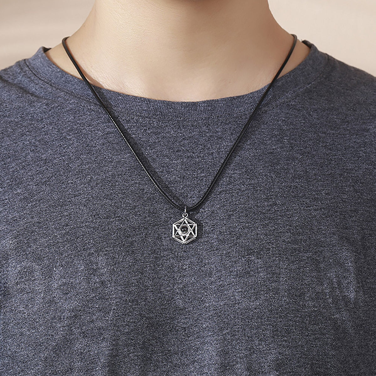 Six Stars Couple with Customized Photos Projection Necklace Pendant Jewelry - MERGE.DAY.1.FREESTYLE