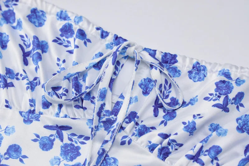 Elegant Floral Beach Vacation Bodycon Streetwear Long Dress - MERGE.DAY.1.FREESTYLE