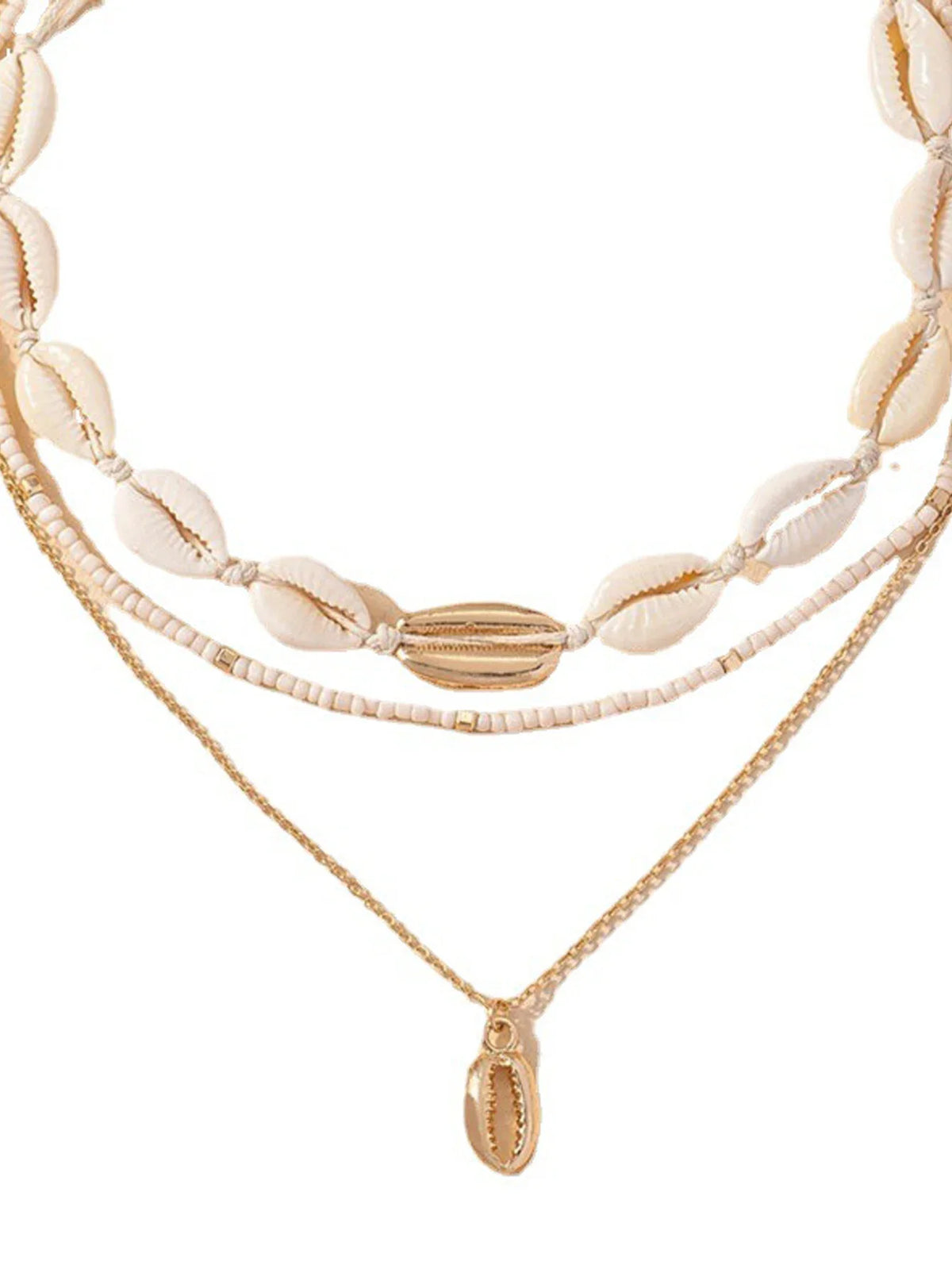 3Pcs Rice beads Shell Pendant Necklace - MERGE.DAY.1.FREESTYLE
