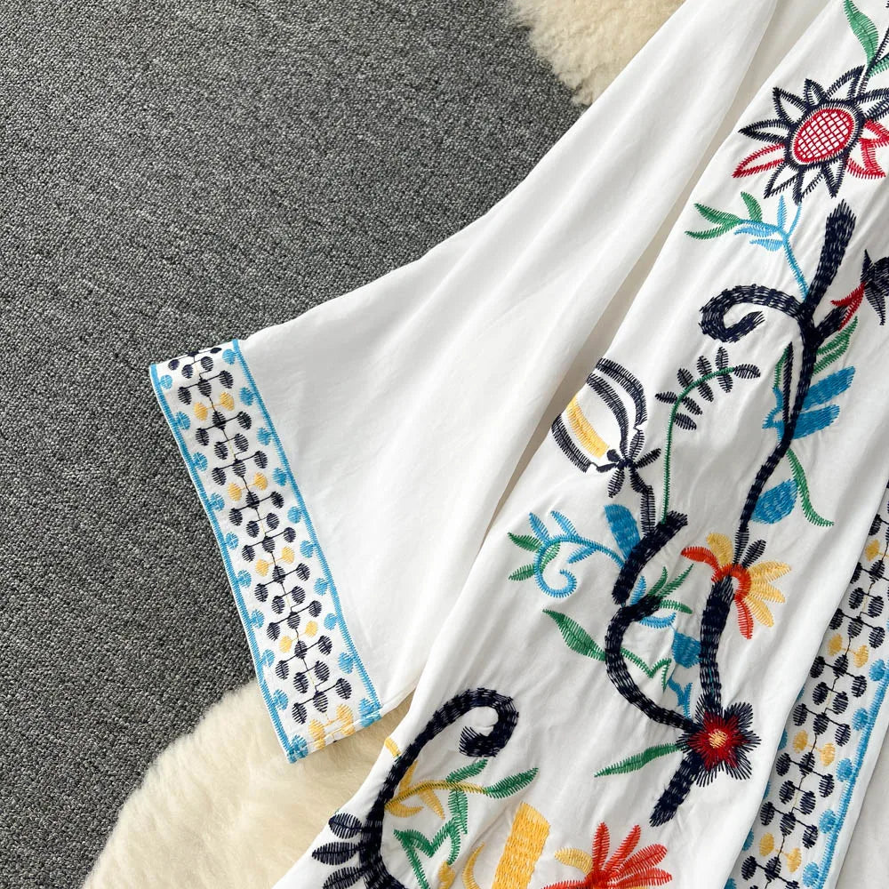 Retro Embroidery Sun Protection Shirt Chiffon Long Streetwear - MERGE.DAY.1.FREESTYLE