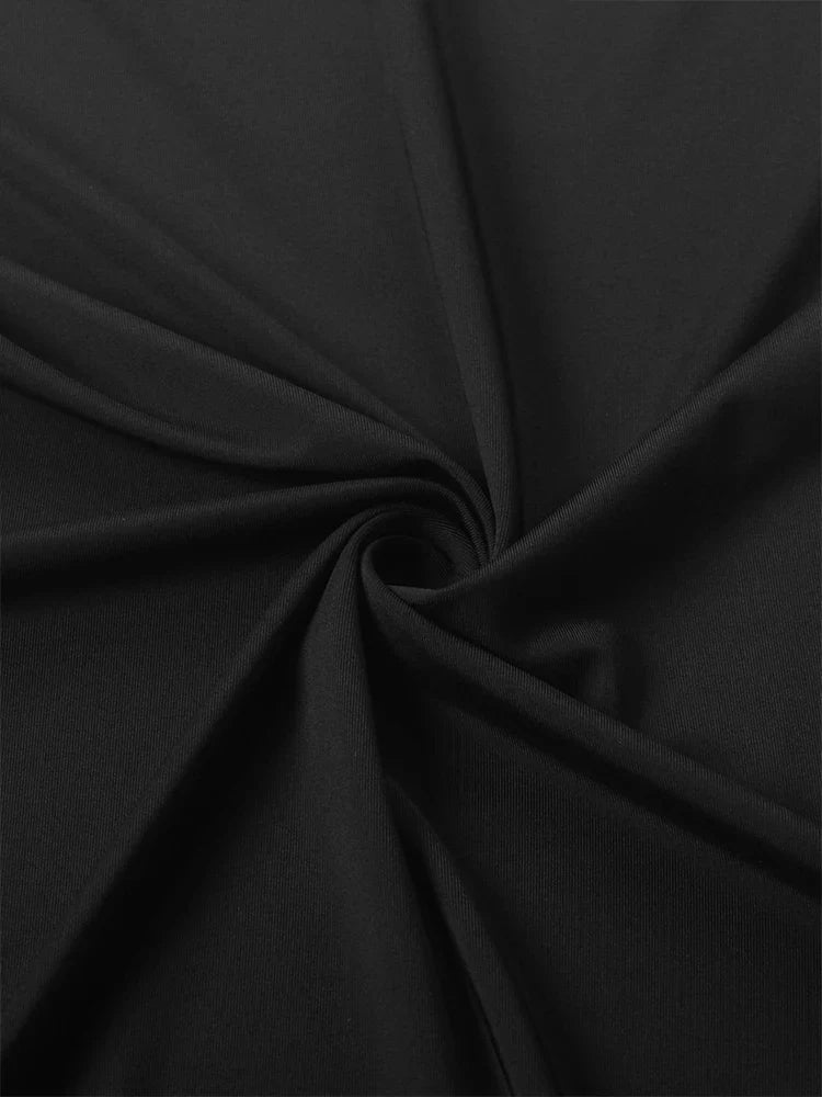Sleeveless Strap Backless Folds Split Bodycon - MERGE.DAY.1.FREESTYLE
