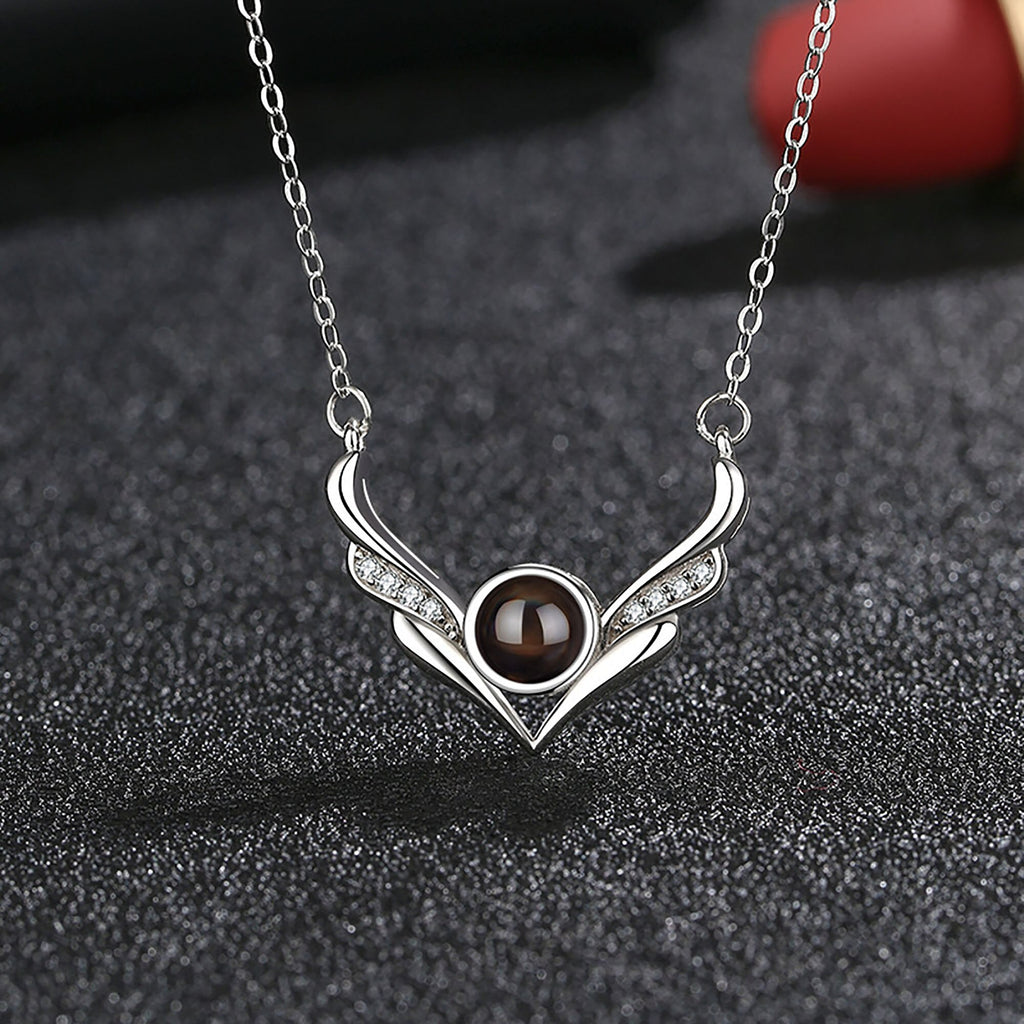 Angel wings with customizable photosProjection Necklace Pendant Jewelry - MERGE.DAY.1.FREESTYLE