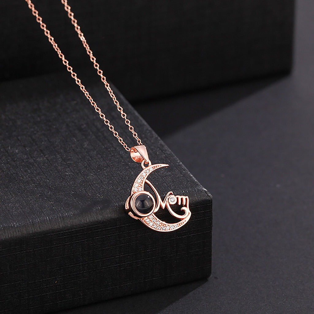 Customizable photo of the moon Projection Necklace Pendant Jewelry - MERGE.DAY.1.FREESTYLE