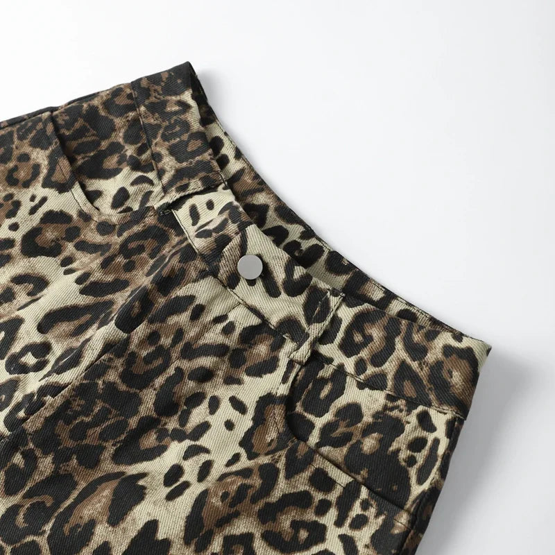 Leopard Print Shorts Women Denim Short Pants - MERGE.DAY.1.FREESTYLE