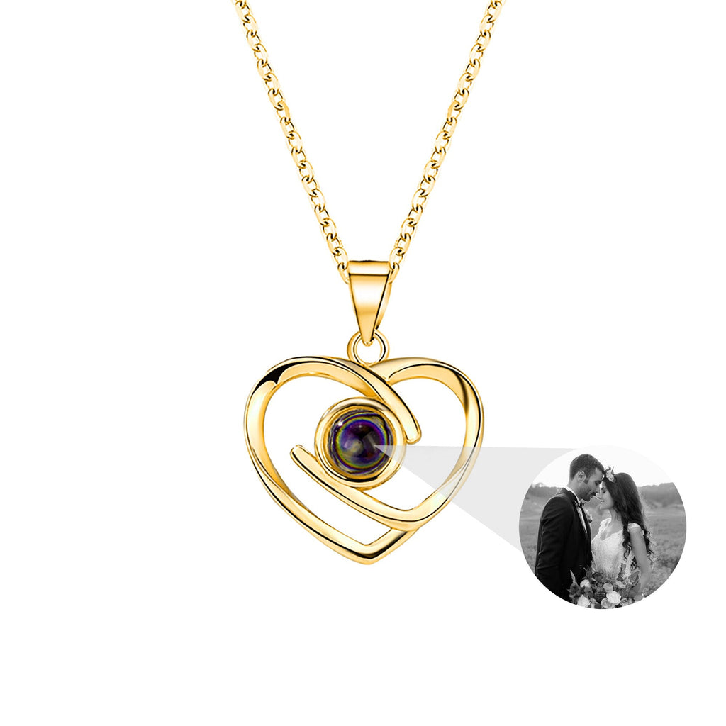 Customizable Photo Ladies Personality Heart Necklace With Silver Material Valentine's Day Christmas Gift With Romantic Gift - MERGE.DAY.1.FREESTYLE