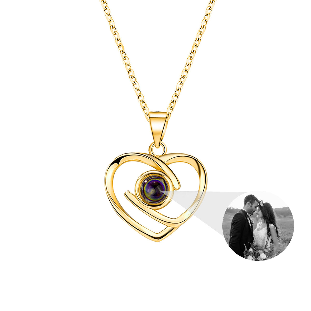 Customizable Photo Ladies Personality Heart Necklace With Silver Material Valentine's Day Christmas Gift With Romantic Gift - MERGE.DAY.1.FREESTYLE