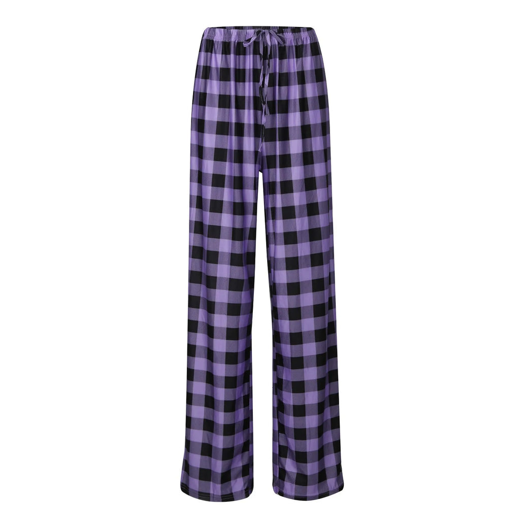Women Christmas Pajama pants Autumn Winter Plaid Printed Pants - MERGE.DAY.1.FREESTYLE