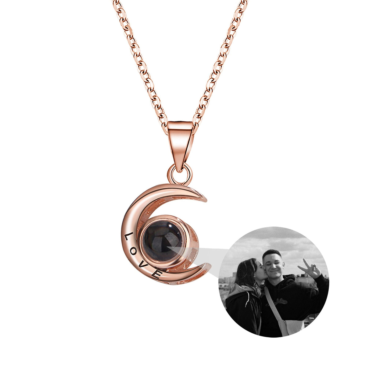 Custom Projection Photo Necklace Star Moon Necklace - MERGE.DAY.1.FREESTYLE