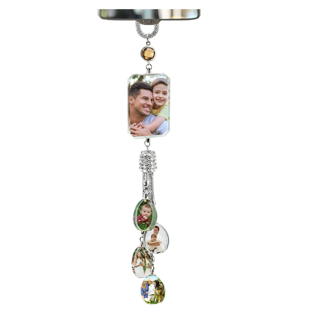 Customizable photos Car Rearview Mirror Hanging Ornament Artificial Crystal Styling - MERGE.DAY.1.FREESTYLE