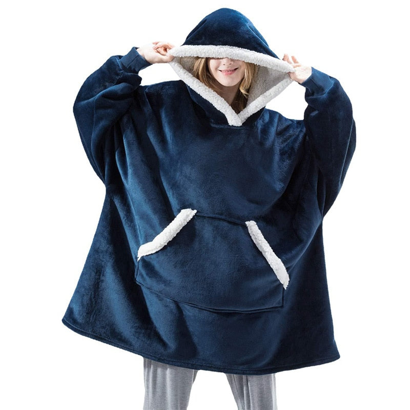 Winter Oversized Hoodies Women Giant Hoody Flannel Fleece Wearable Blanket - MERGE.DAY.1.FREESTYLE