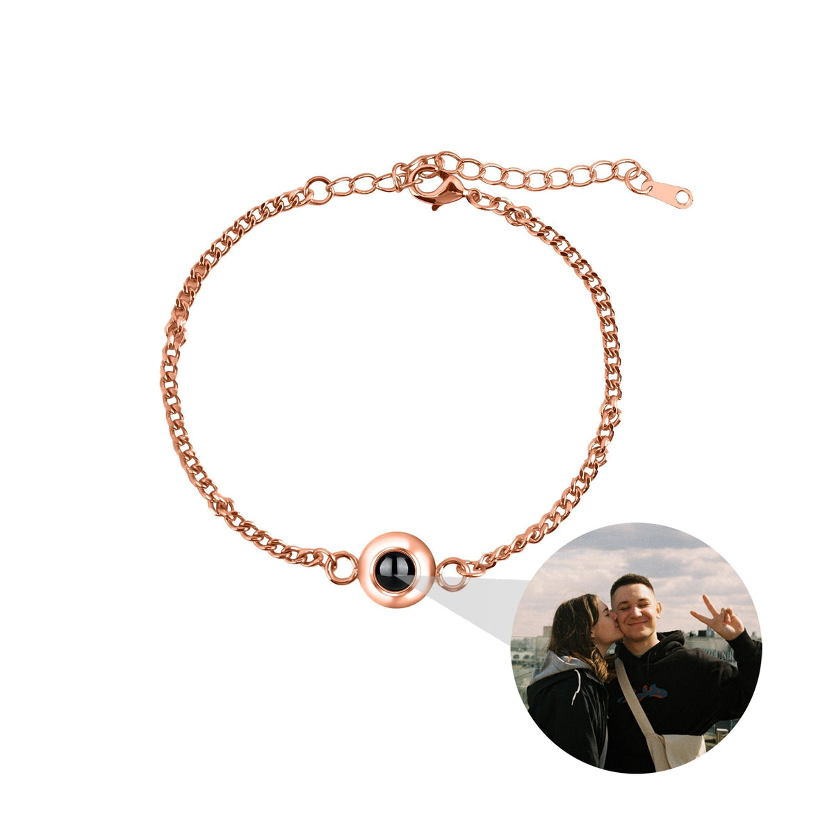 Circle Photo Projection Bracelets Personalized Custom Photo Bracelet Memorial Gift - MERGE.DAY.1.FREESTYLE