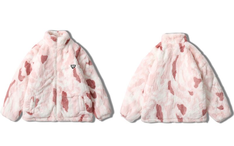 Parkas Winter Jacket Streetwear Tie Dye Fuzzy Fluffy Thicken Warm Padded Coats - MERGE.DAY.1.FREESTYLE