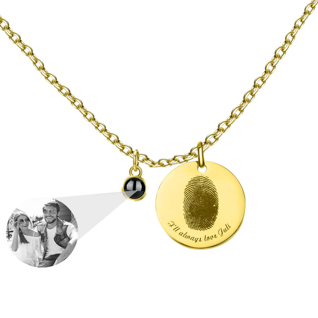 Fingerprint necklace with customizable photos Projection Necklace Pendant Jewelry - MERGE.DAY.1.FREESTYLE
