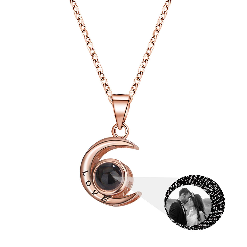 Personality Moon Necklace With Customizable Photo Romantic Gift - MERGE.DAY.1.FREESTYLE