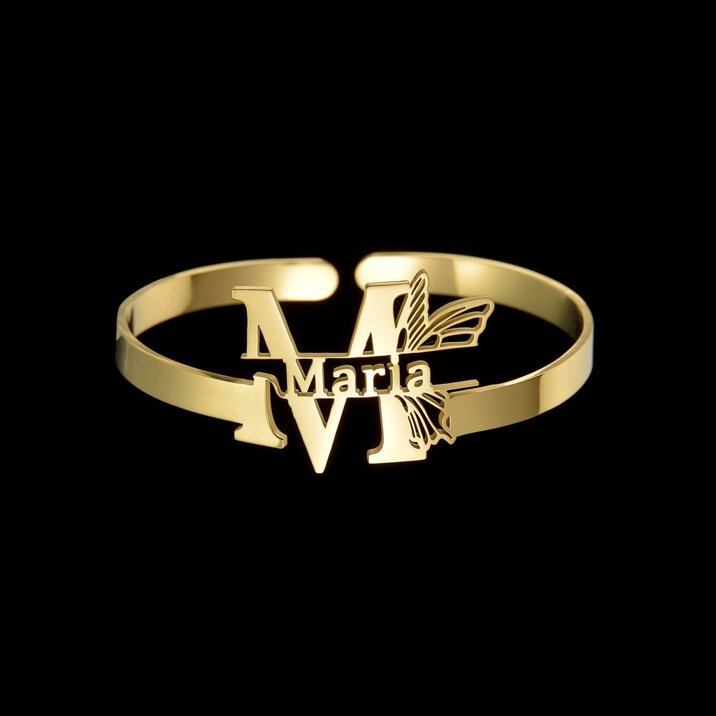 Customized Letter Name Bracelet Bangles for Women Men Chrismas Jewelry Gift - MERGE.DAY.1.FREESTYLE