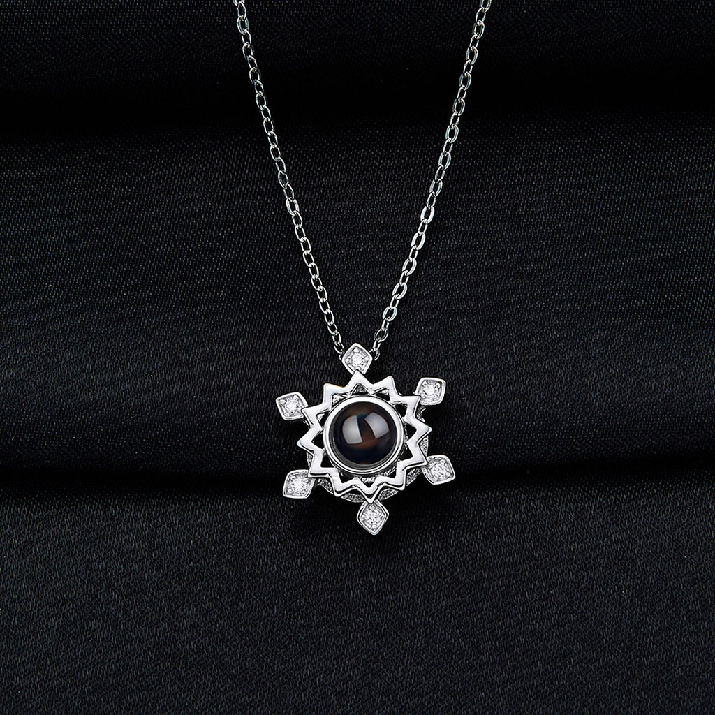 Pendant Custom Photo Flower Necklace 925 Silver Romantic Gift For Girlfriend - MERGE.DAY.1.FREESTYLE