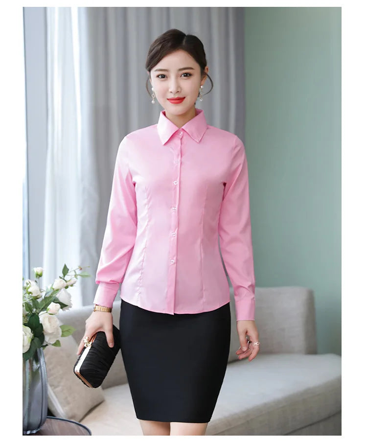 Polyester Cotton Shirts for Women Long Sleeve Blouse - MERGE.DAY.1.FREESTYLE