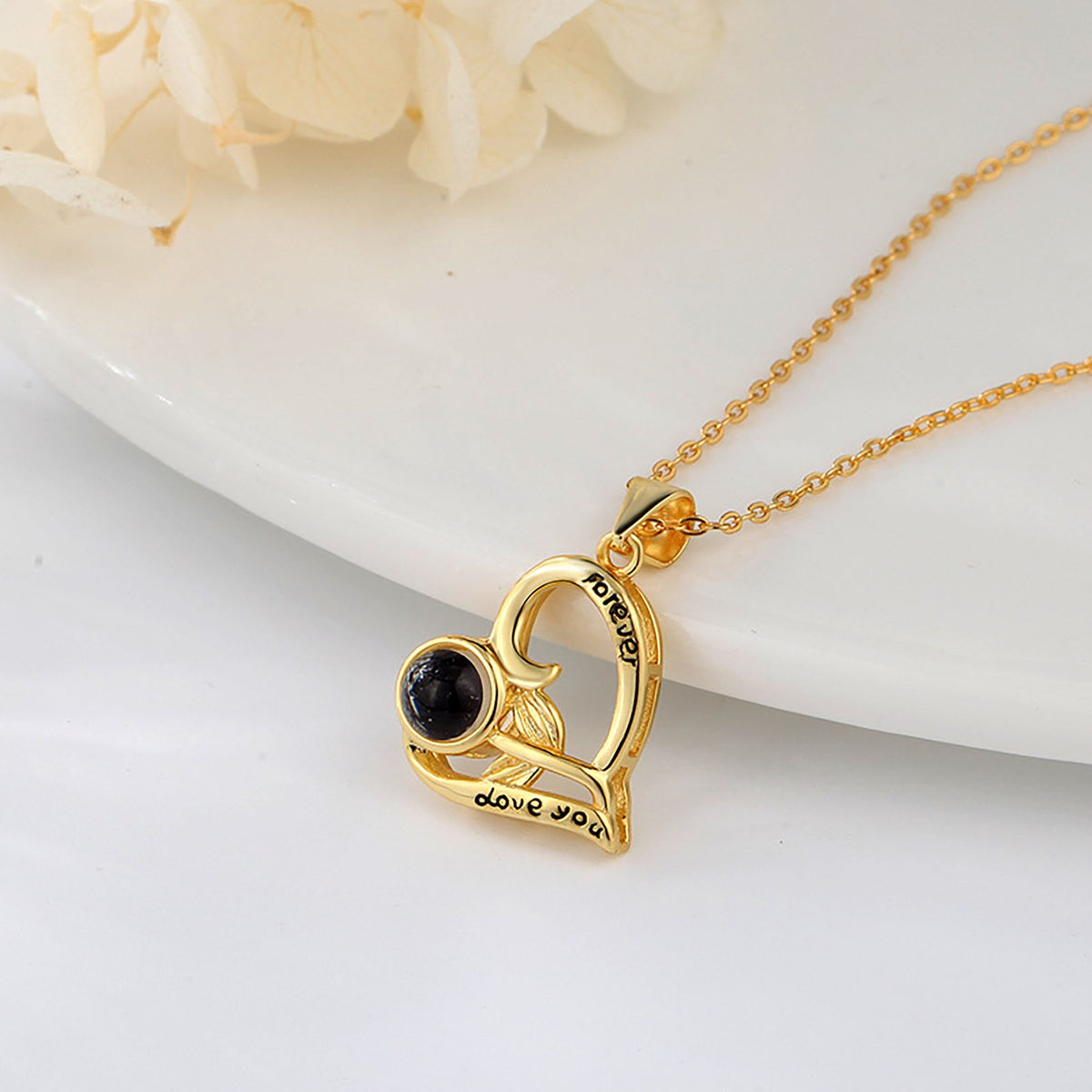 Flowers that can be customized for photos Projection Necklace Pendant Jewelry - MERGE.DAY.1.FREESTYLE