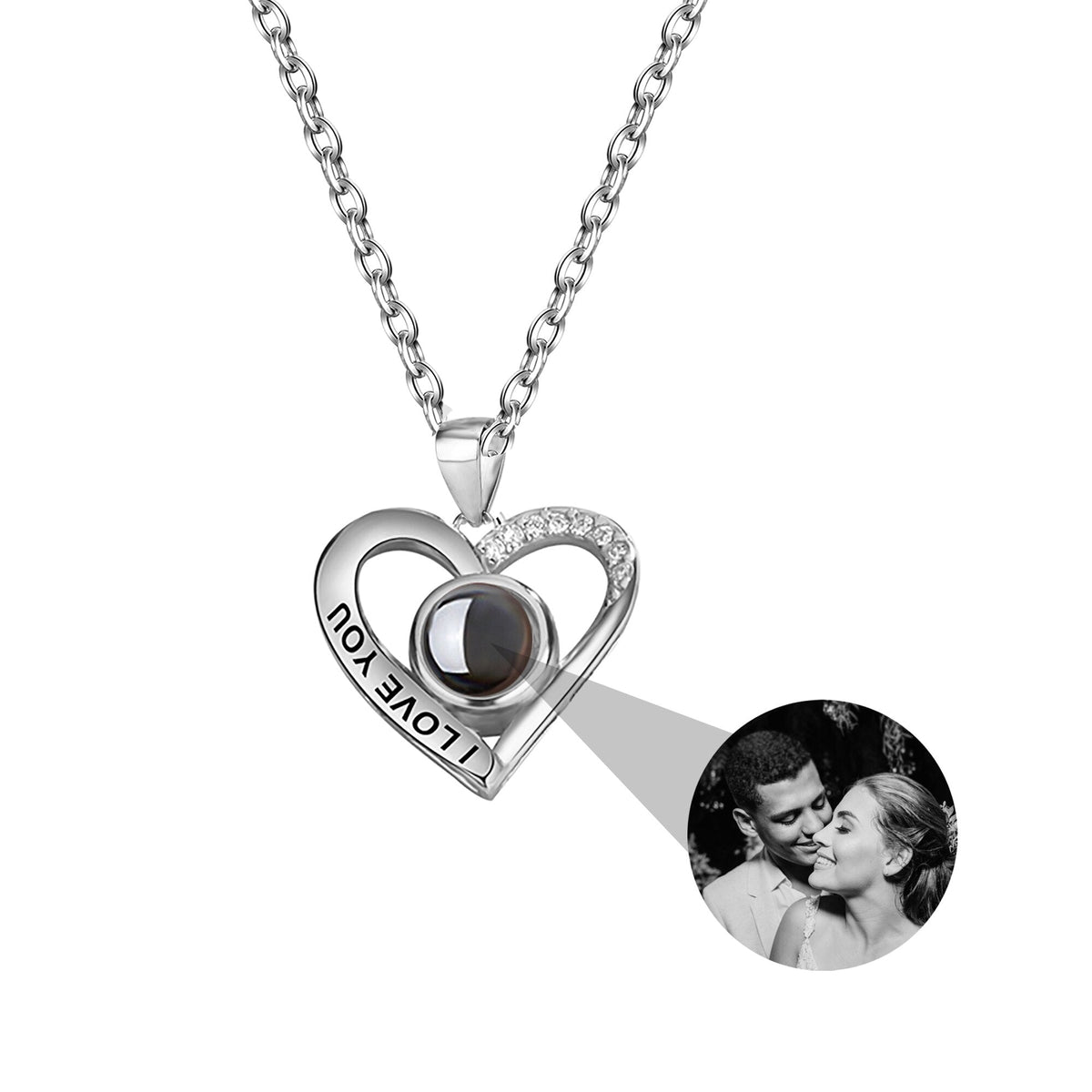 Love projection necklace with customizable photos Pendant Necklace - MERGE.DAY.1.FREESTYLE