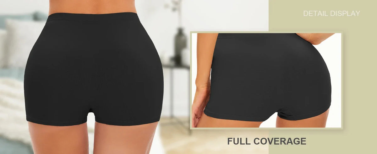 Seamless Boxers Panties Underwear Low Waist Solid Color Breathable Boyshorts - MERGE.DAY.1.FREESTYLE