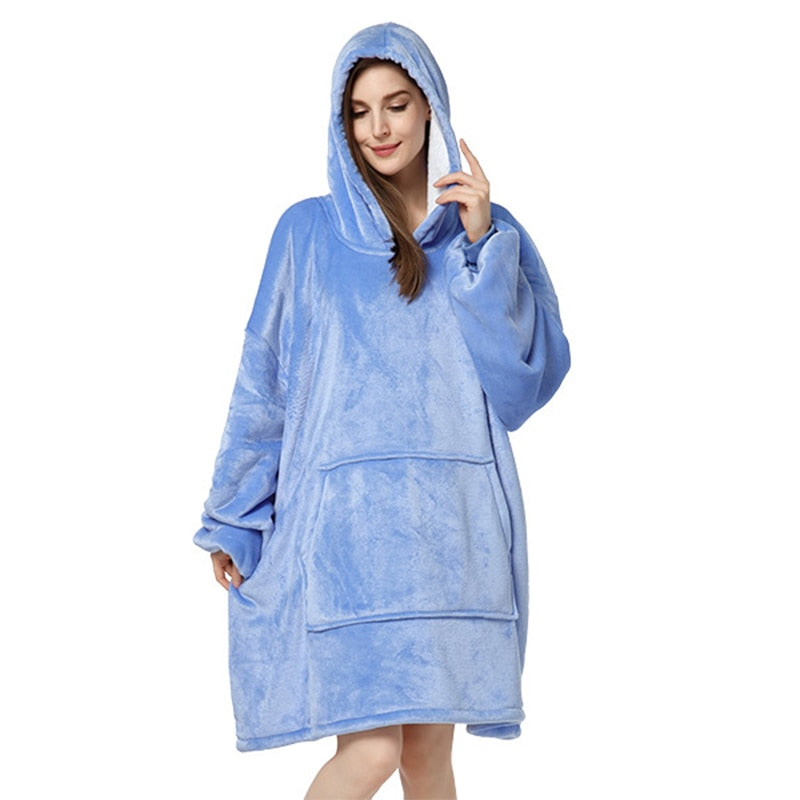 Winter Oversized Hoodies Women Giant Hoody Flannel Fleece Wearable Blanket - MERGE.DAY.1.FREESTYLE