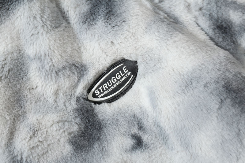 Hip Hop Jacket Streetwear Tie Dye Heart Fuzzy Jackets Warm Coats - MERGE.DAY.1.FREESTYLE