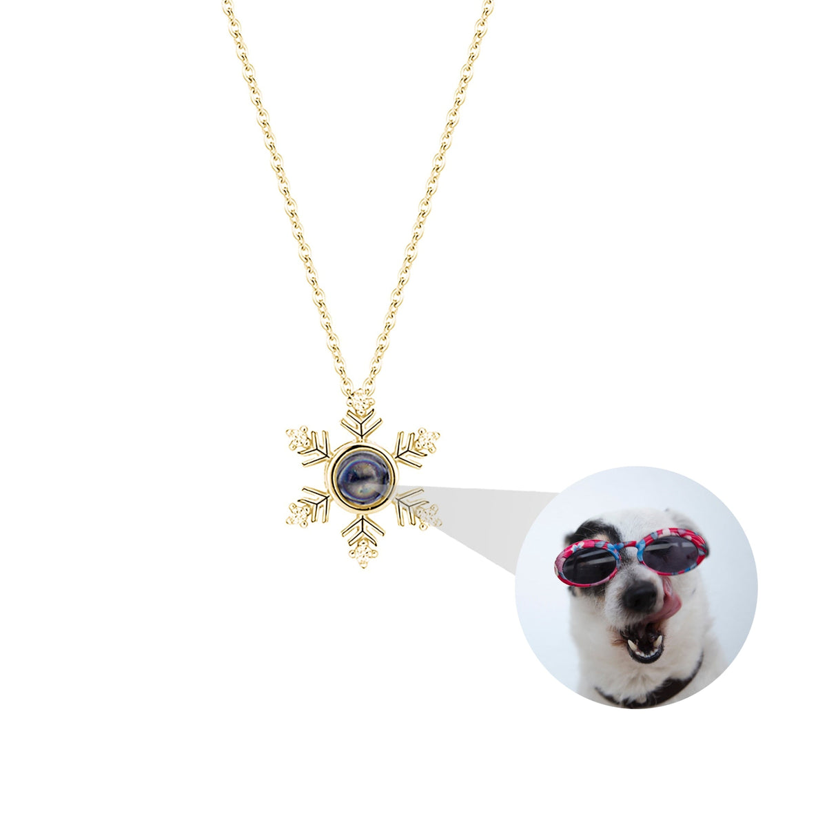 Photo Projection snowflake shape Necklace Pendant Jewelry for Lover Girlfriend 2022 - MERGE.DAY.1.FREESTYLE