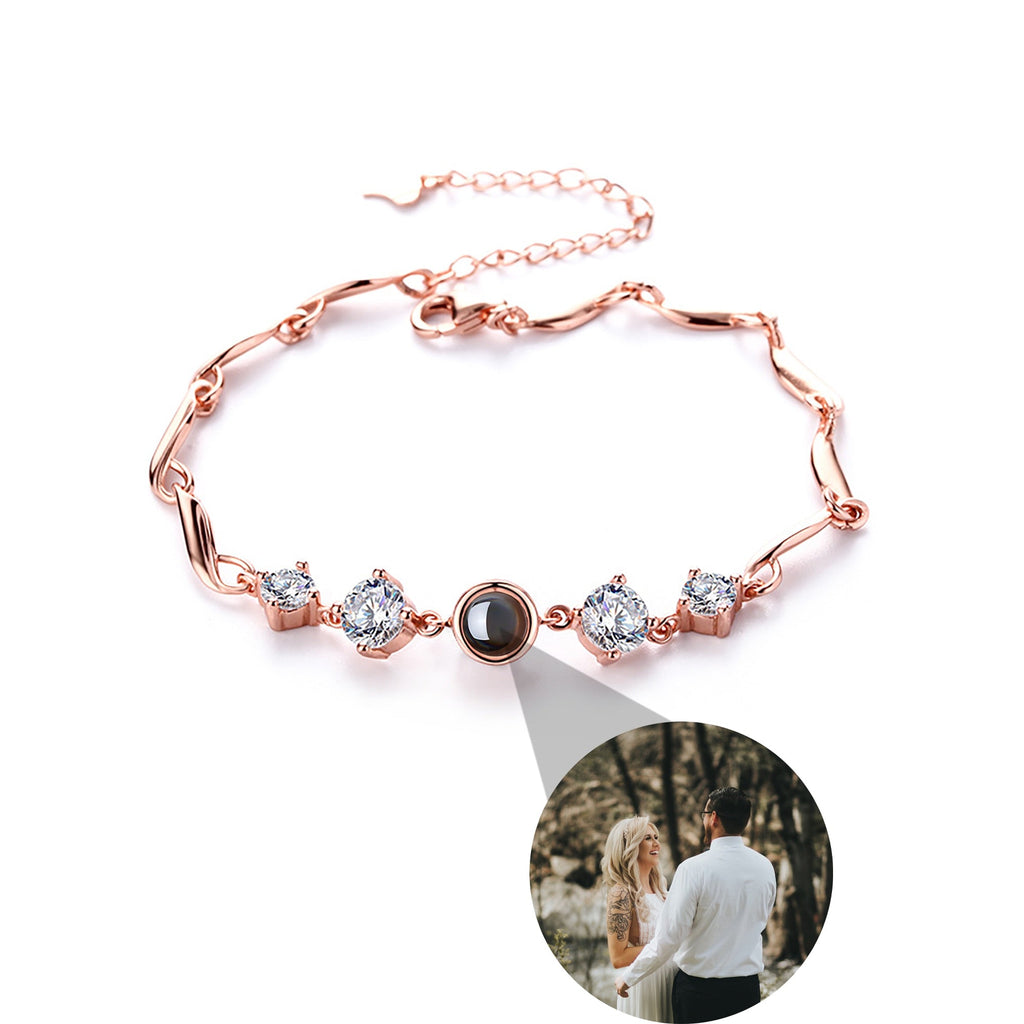 Custom photo Projection Bracelet Jewelry with Silver/Rose Gold Color - MERGE.DAY.1.FREESTYLE