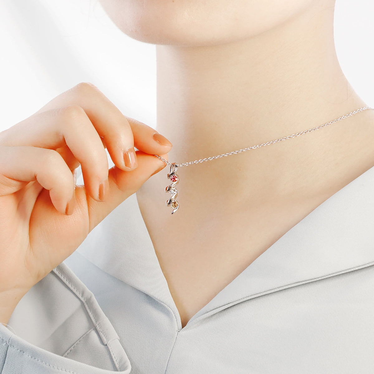 Customizable Birthstone Pendant Necklace For Women Choker Mom Birthday Jewelry - MERGE.DAY.1.FREESTYLE