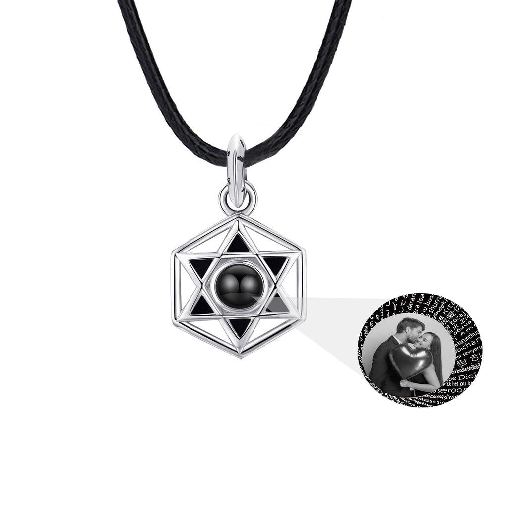 Six Stars Couple with Customized Photos Projection Necklace Pendant Jewelry - MERGE.DAY.1.FREESTYLE