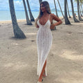 Spaghetti Strap Backless V-neck Loose Beach Dress Women's Casual Sleeveless Long Maxi Dresses - MERGE.DAY.1.FREESTYLE