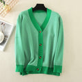 V-neck Striped Cardigans Sweaters Long Sleeve Loose Knitted Open Stitch Outwear - MERGE.DAY.1.FREESTYLE