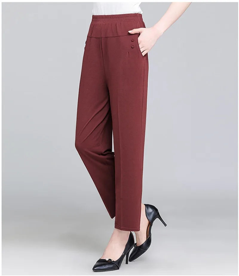 Spring Summer Pants Thin Elastic Waist Loose Cotton - MERGE.DAY.1.FREESTYLE