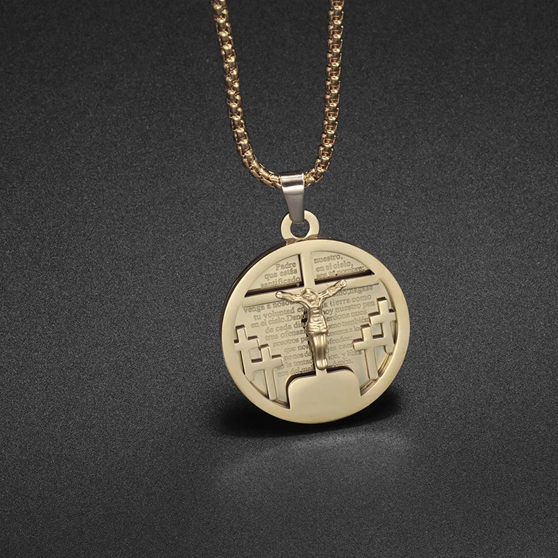 Saint St. Benedict Jesus Cross Pendant Necklace Christian Catholic Amulet - MERGE.DAY.1.FREESTYLE
