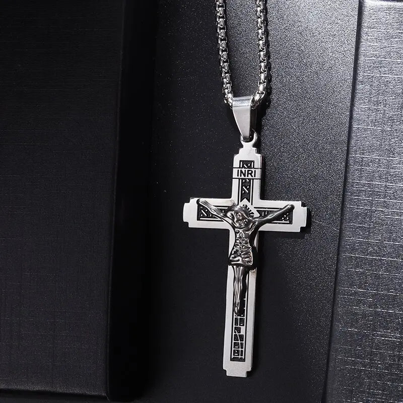 Saint St. Benedict Jesus Cross Pendant Necklace Christian Catholic Amulet - MERGE.DAY.1.FREESTYLE