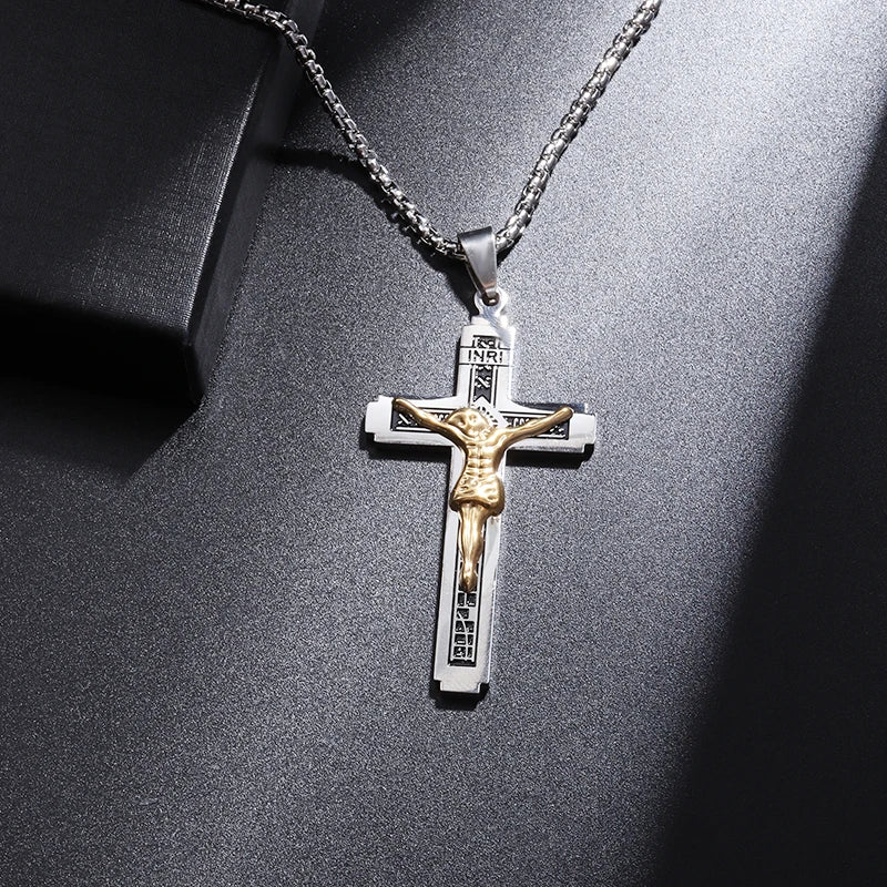 Saint St. Benedict Jesus Cross Pendant Necklace Christian Catholic Amulet - MERGE.DAY.1.FREESTYLE