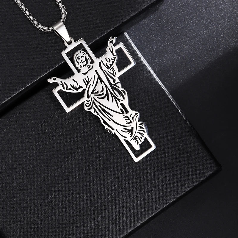 Saint St. Benedict Jesus Cross Pendant Necklace Christian Catholic Amulet - MERGE.DAY.1.FREESTYLE