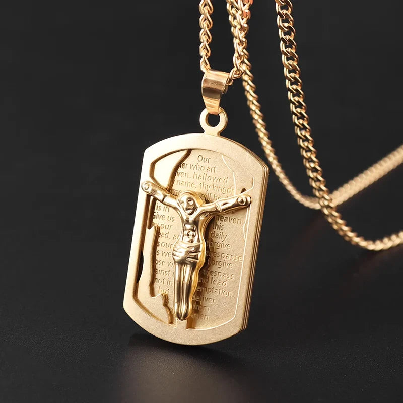 Saint St. Benedict Jesus Cross Pendant Necklace Christian Catholic Amulet - MERGE.DAY.1.FREESTYLE