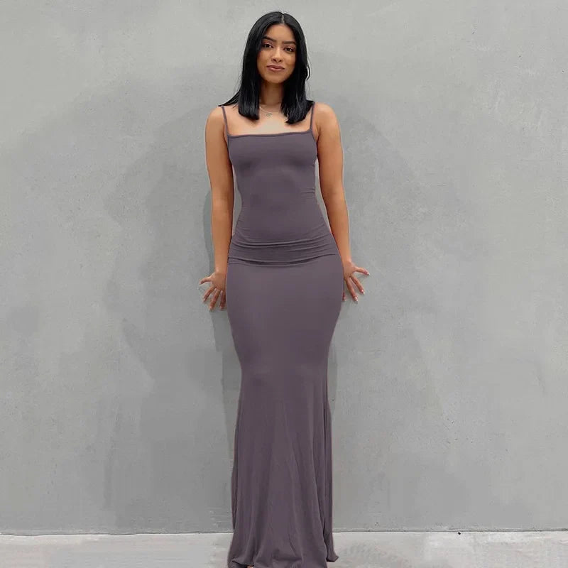 Satin Slip Sleeveless Backless Maxi Dress Women Y2K - MERGE.DAY.1.FREESTYLE