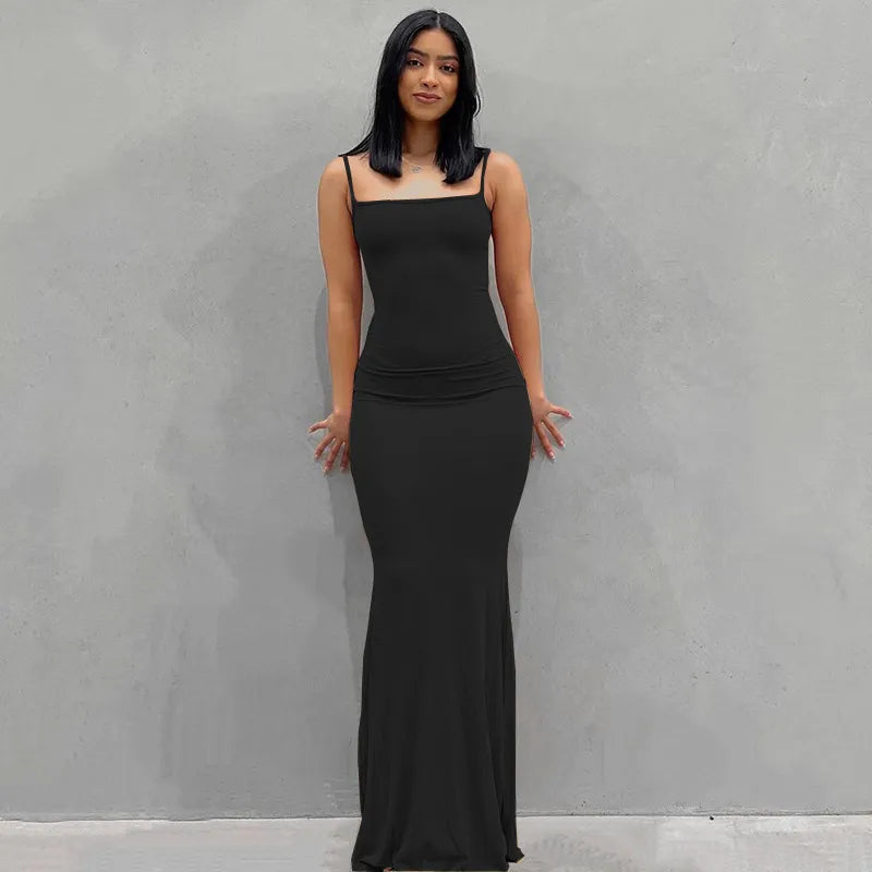 Satin Slip Sleeveless Backless Maxi Dress Women Y2K - MERGE.DAY.1.FREESTYLE
