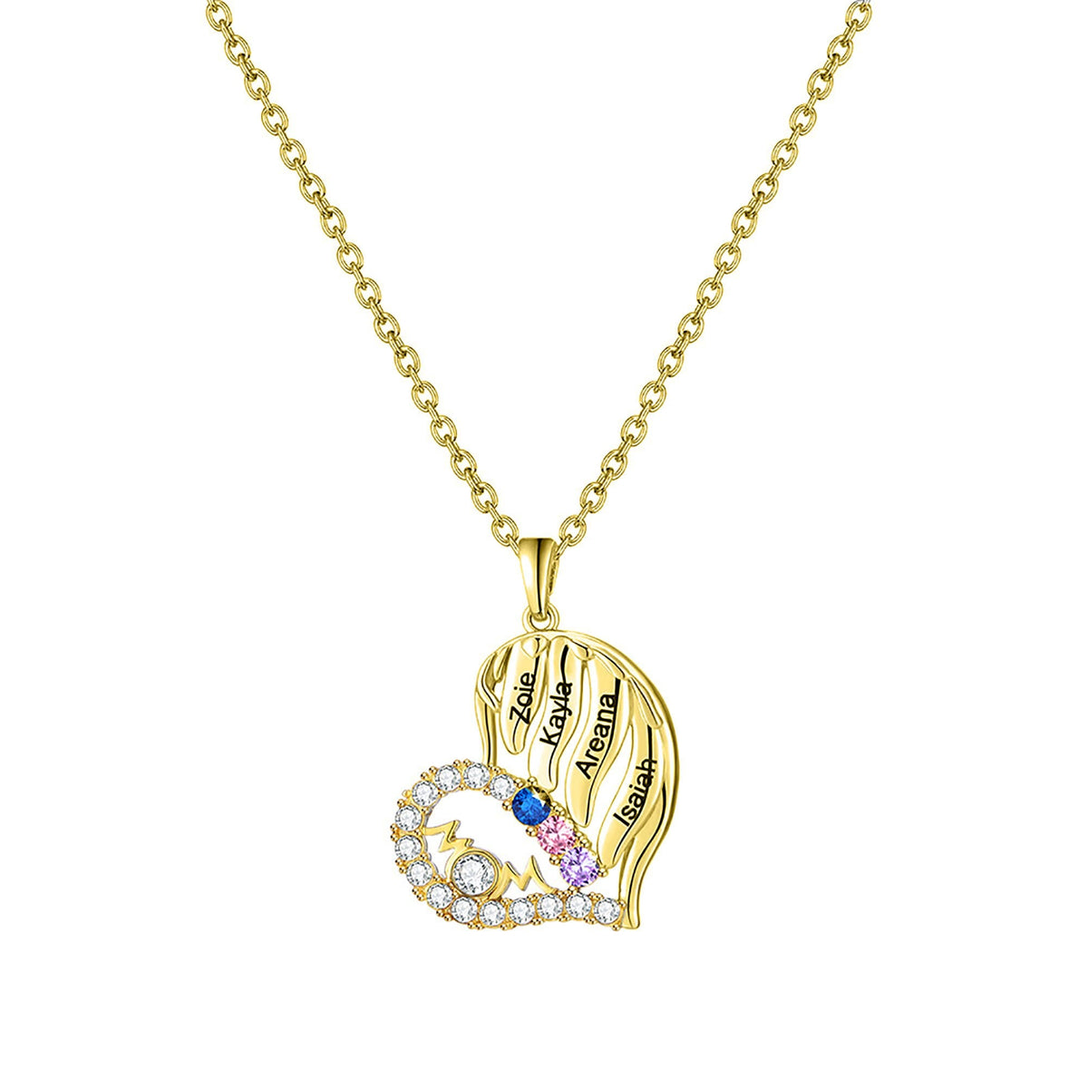 Customized Name Heart Shaped Semi Diamond Necklace Necklace Temperament Clavicle Chain - MERGE.DAY.1.FREESTYLE