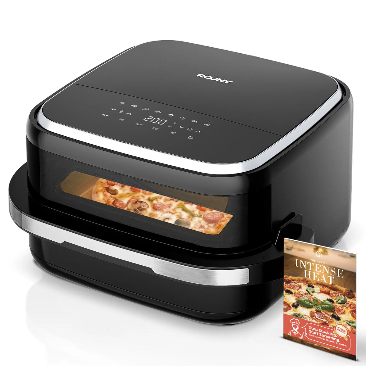 11-in-1 Square Modern Pizza Oven Air Fryer with View Window 2200W Touch Screen Household Use for Pizza Fries & Nuggets - MERGE.DAY.1.FREESTYLE