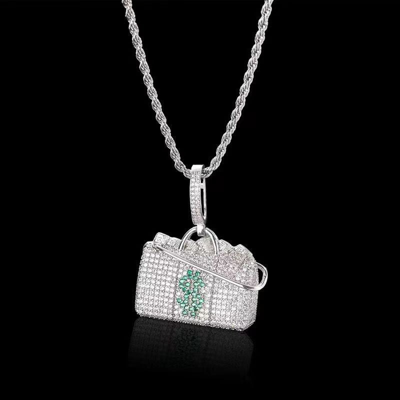 Hip Hop Fierce Shark Inlaid Zircon Pendant Charm Trend Necklace - MERGE.DAY.1.FREESTYLE