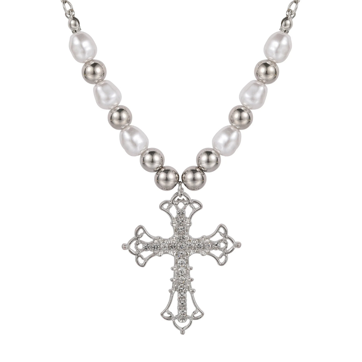pearl cross necklace Pendant - MERGE.DAY.1.FREESTYLE
