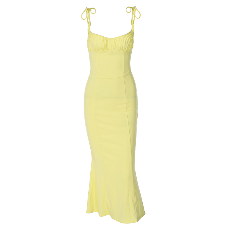 Folds Sleeveless Slips Bandage Solid Maxi Prom Dress Sexy Bodycon Summer - MERGE.DAY.1.FREESTYLE