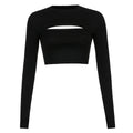 Sexy Hollow Knit Top Sweater Women Party Navel Slim Ribbed Summer Lady Shirts - MERGE.DAY.1.FREESTYLE