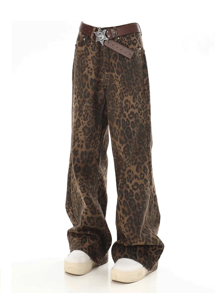 Baggy Leopard Print Y2k Jeans Women - MERGE.DAY.1.FREESTYLE