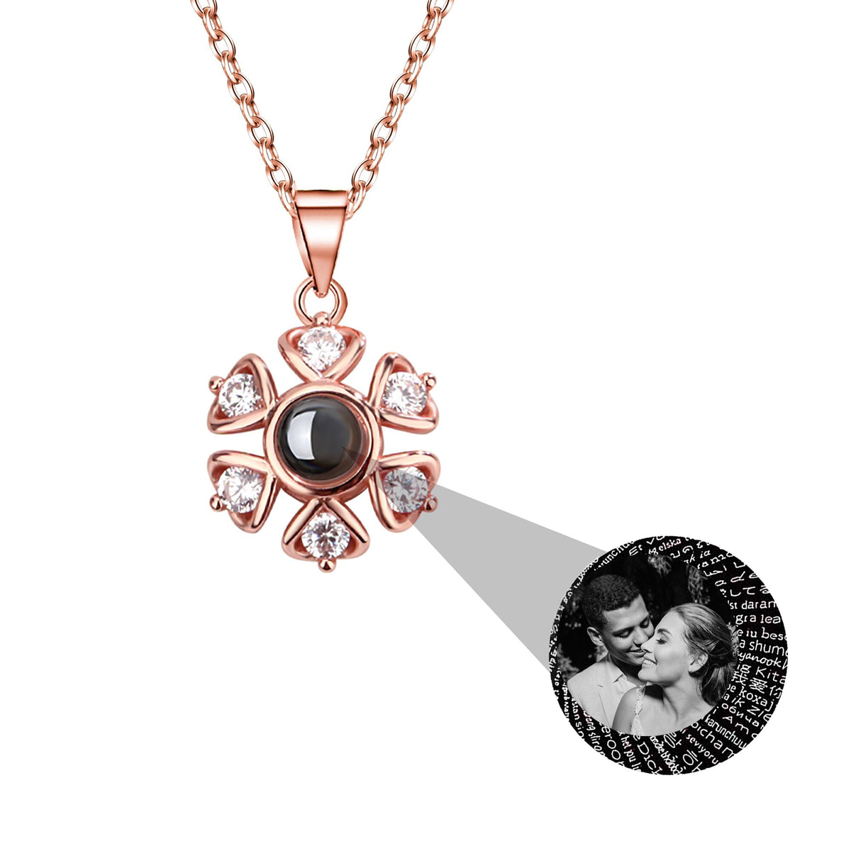 Snow projection necklace with customizable photos Projection Necklace - MERGE.DAY.1.FREESTYLE